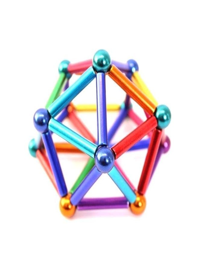 ELOTES Magnetic Building Blocks STEM Toy Set | 63 PCS Colorful Magnet Sticks & Metal Balls | Best Educational Construction Toy for Kids & Adults | Improves Creativity, Focus, Logical Thinking & Stress Relief - Image 2